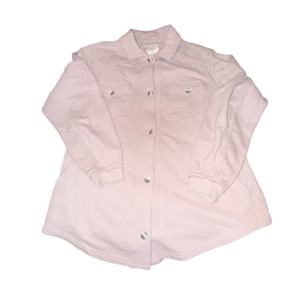 Gentle Fawn Women Pink Knit Button Down Shacket Shirt Jacket Size M Collared